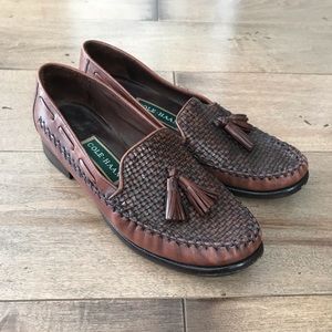 Cole Haan Loafers Leather Brown Slip On Narrow 7AA